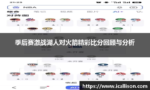 季后赛激战湖人对火箭精彩比分回顾与分析